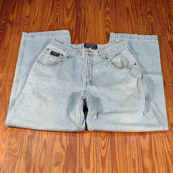 CY•BORG Baggy Jeans 34 Light Blue 90's Cyborg - Picture 1 of 11